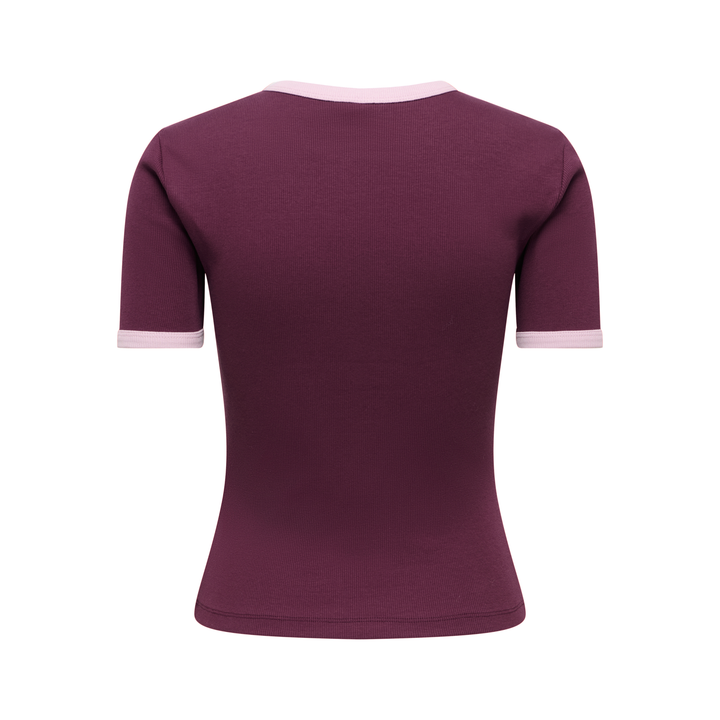 ONLY - T-SHIRT - VAL 15390610 - FIG KEEPSAKE/LILAC CONTRAST