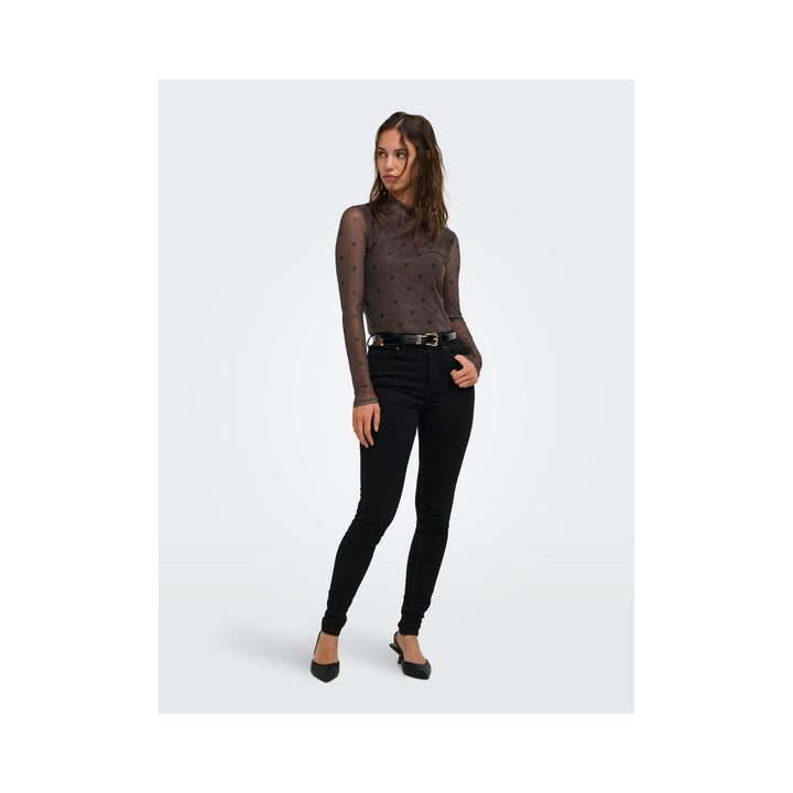 ONLY - MESHBLUSE - ERICA LIFE - 15141298 - COFFEE BEAN/BLACK HEART
