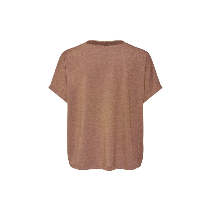 ONLY - T-SHIRT - MIRANDA 15333431 - DEEP MAHOGANY/GOLD LUREX