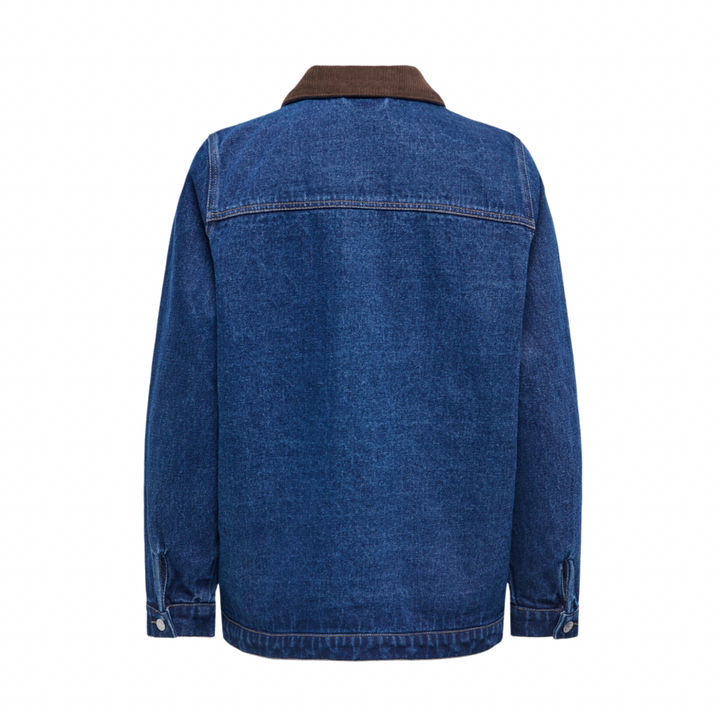 ONLY - DENIMJAKKE - FRANKIE CORD 15359084 - DARK BLUE DENIM