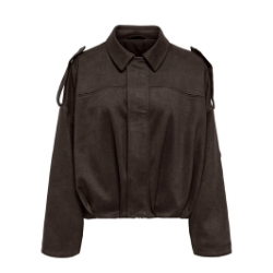 ONLY - BOMBERJAKKE - MOON-STINA FAUX SUEDE 15381024 - CHOCOLADE TORTE