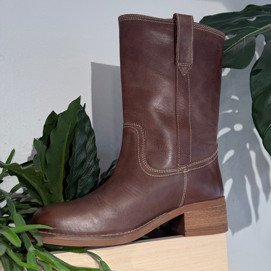 PAVEMENT - STØVLE - TANJA VINTAGE 25598-1 - BROWN/WHITE
