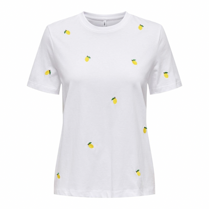 ONLY - T-SHIRT - KETTY 15288473 - BRIGHT WHITE/LEMON
