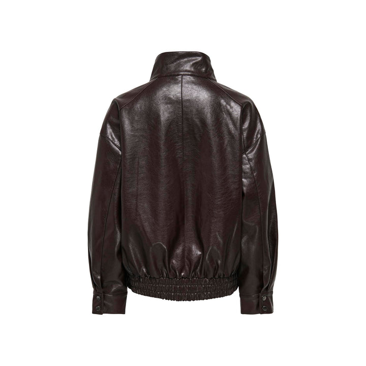 ONLY - BOMBERJAKKE - JULIA FAUX LEATHER 15373024 - CHOCOLATE TORTE