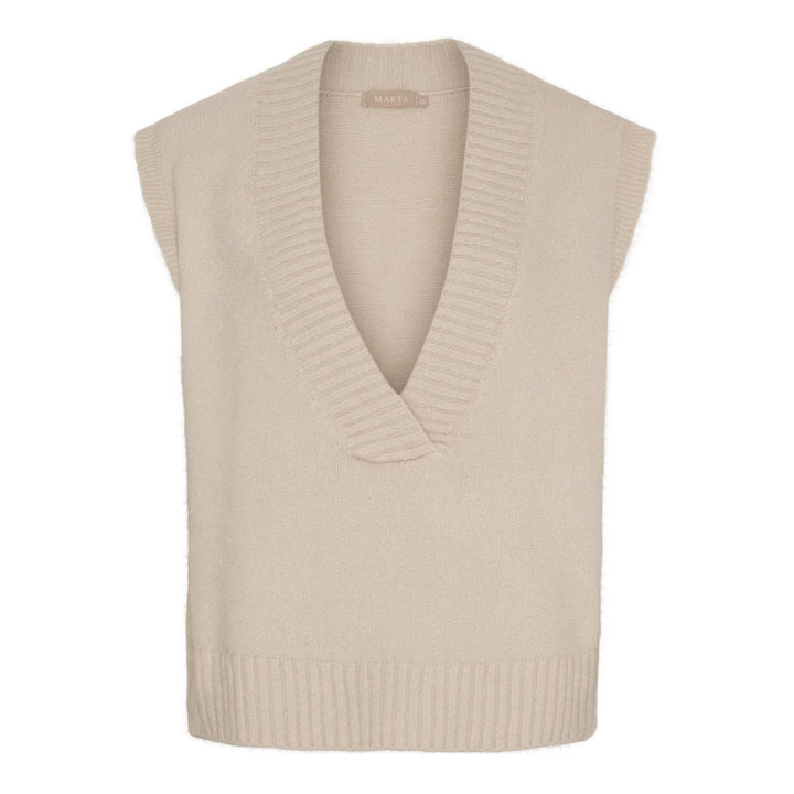 MARTA DU CHATEAU - VEST - LILA KN8038 - BEIGE