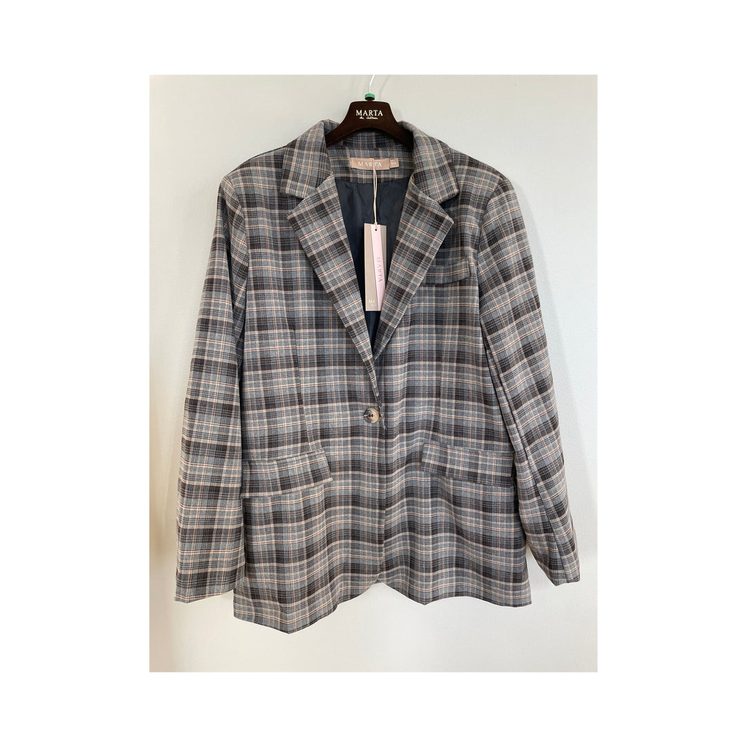 MARTA DU CHATEAU - BLAZER - CHARM 15502 CHECK - GREY