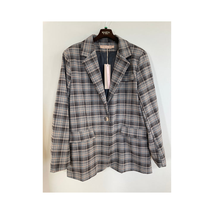 MARTA DU CHATEAU - BLAZER - CHARM 15502 CHECK - GREY