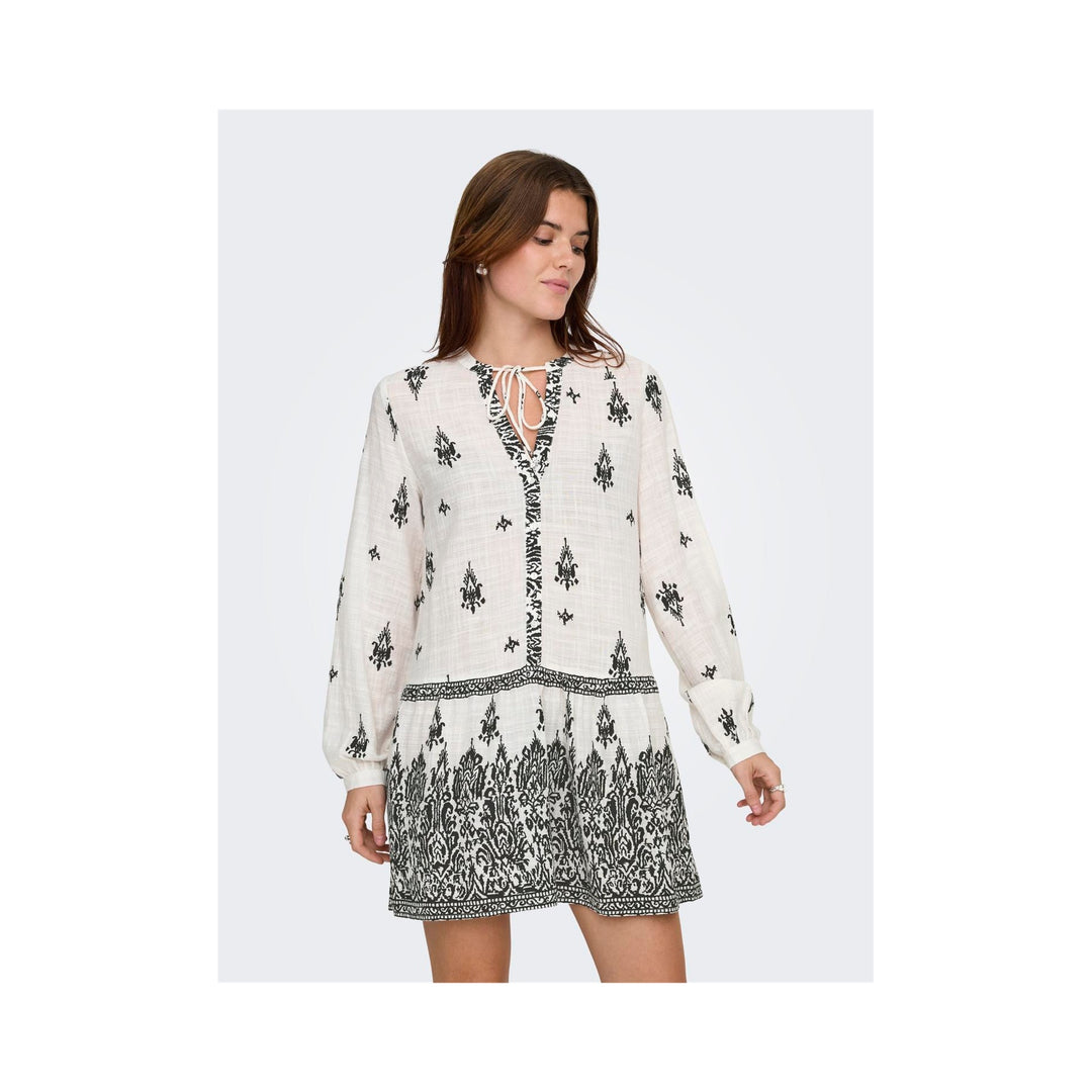 ONLY - KJOLE - ALMA 15367921 - CLOUD DANCER/BLACK ALMA PRINT