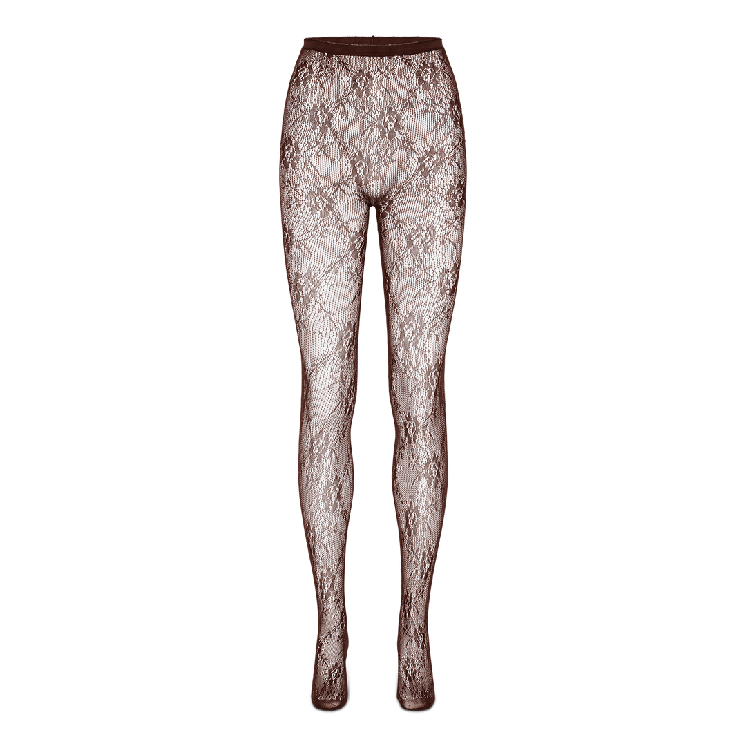 SUI AVA - STRØMPEBUKS - LACE 20 DENIER - BROWN