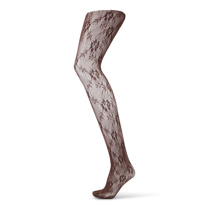 SUI AVA - STRØMPEBUKS - LACE 20 DENIER - BROWN