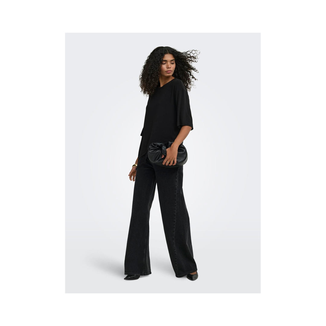 ONLY - T-SHIRTS - GLAMOUR SS LACE - 15391753 - BLACK
