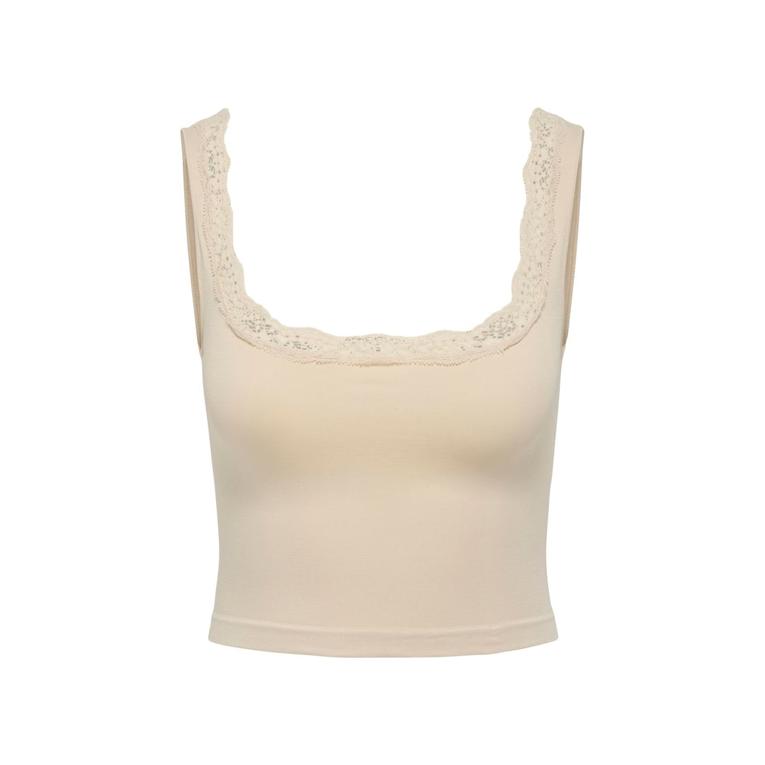 ONLY - TOP - VICKY LACE 15354408 - PEACH TAFFY
