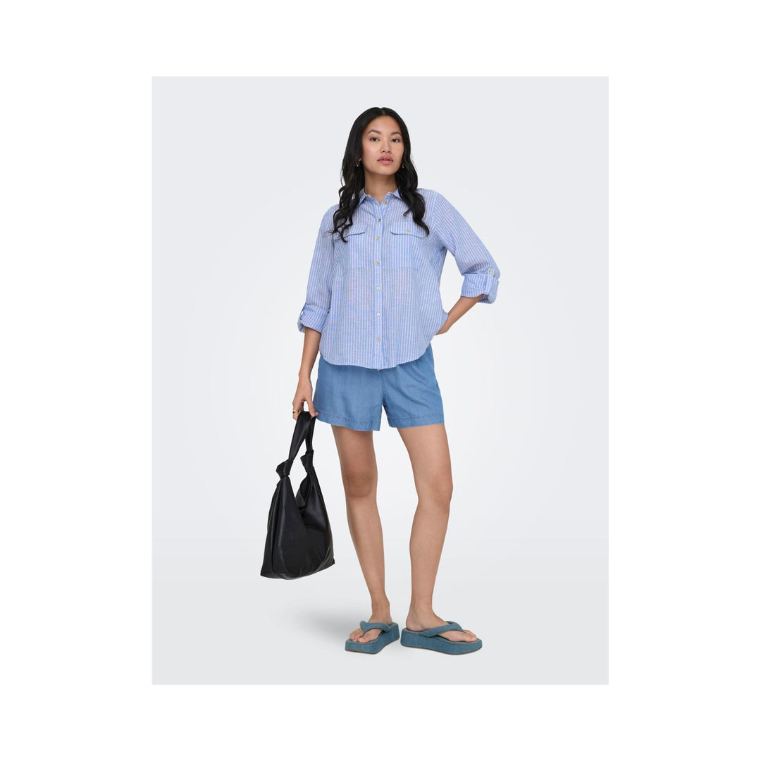 ONLY - SKJORTE - WENDY 15355352 - CASHMERE BLUE/WHITE STRIPES