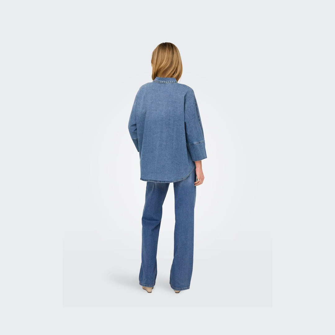 ONLY - SKJORTE - GRACE 15338585 - MEDIUM BLUE DENIM