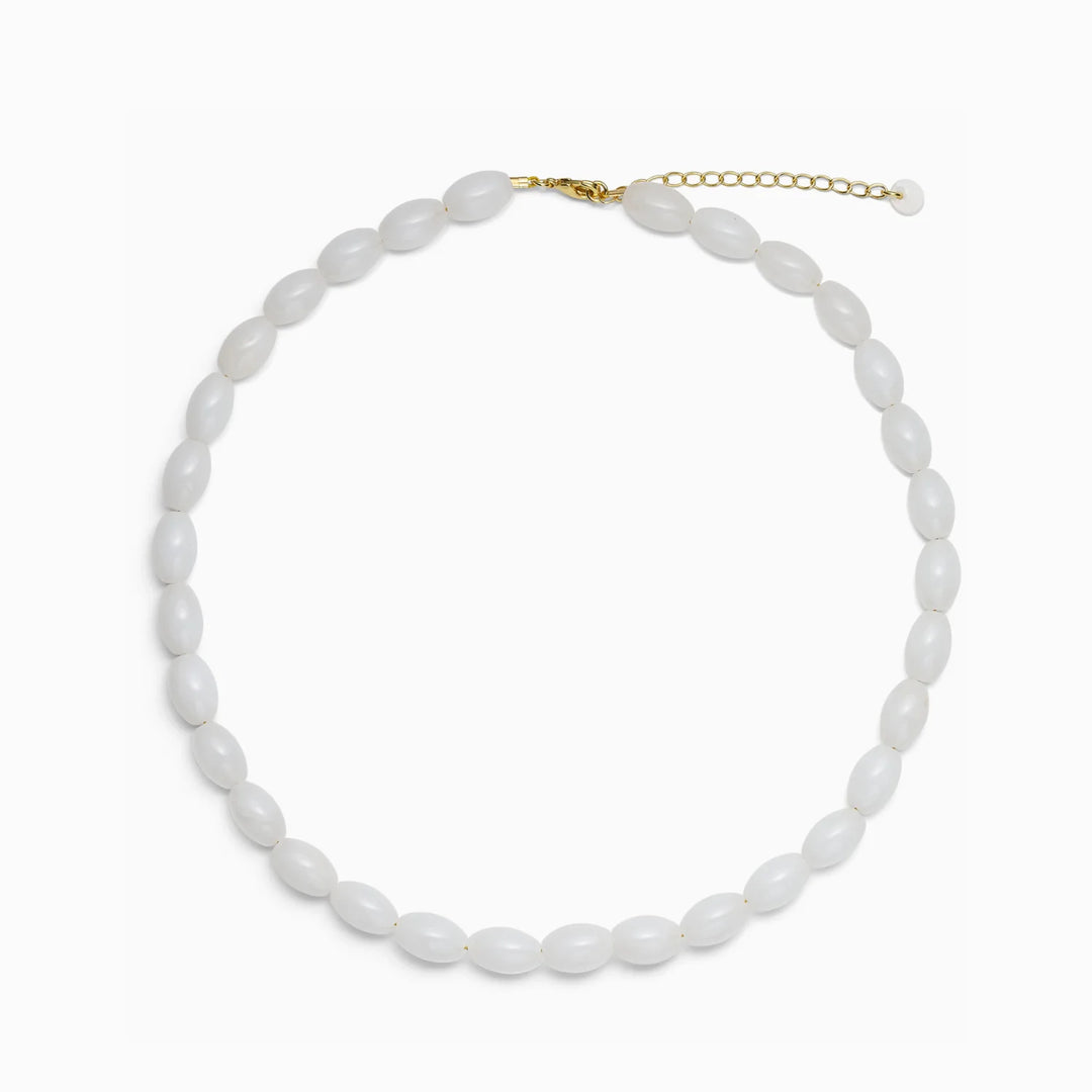SOÏ - KRYSTAL HALSKÆDE - NOELLE - HVID QUARTZ - 38 CM