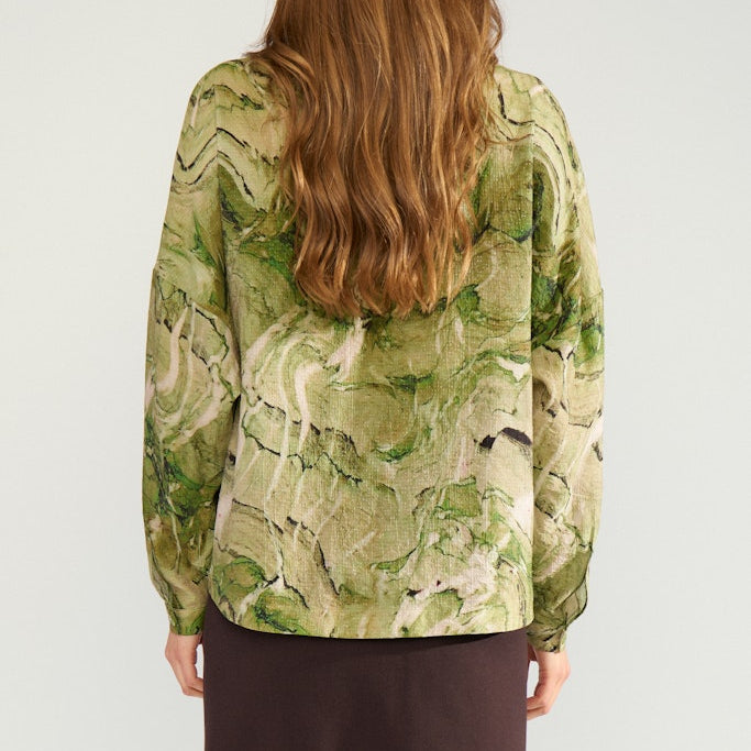 NUMPH - SKJORTE - HIGHLAND BOXY - 707163 - 4060 CALLA GREEN