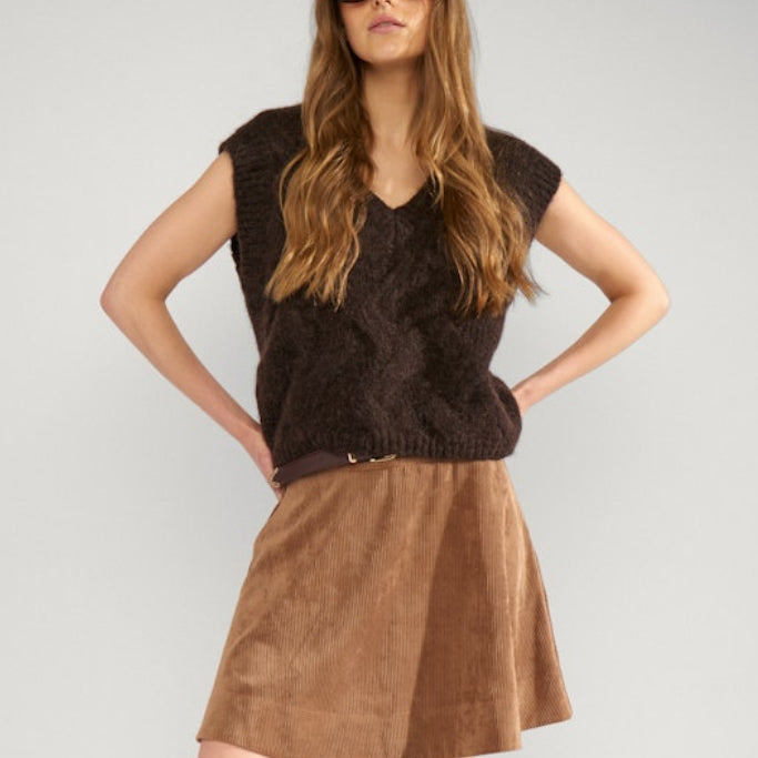 NUMPH - VEST - ALMAS  strik  - 707201 - 5698 BLACK COFFEE