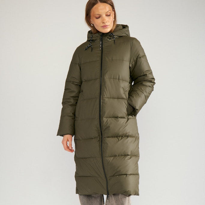 NÜMPH - JAKKE - ARVEN LONG PUFFER - 706885 - FOREST GREEN