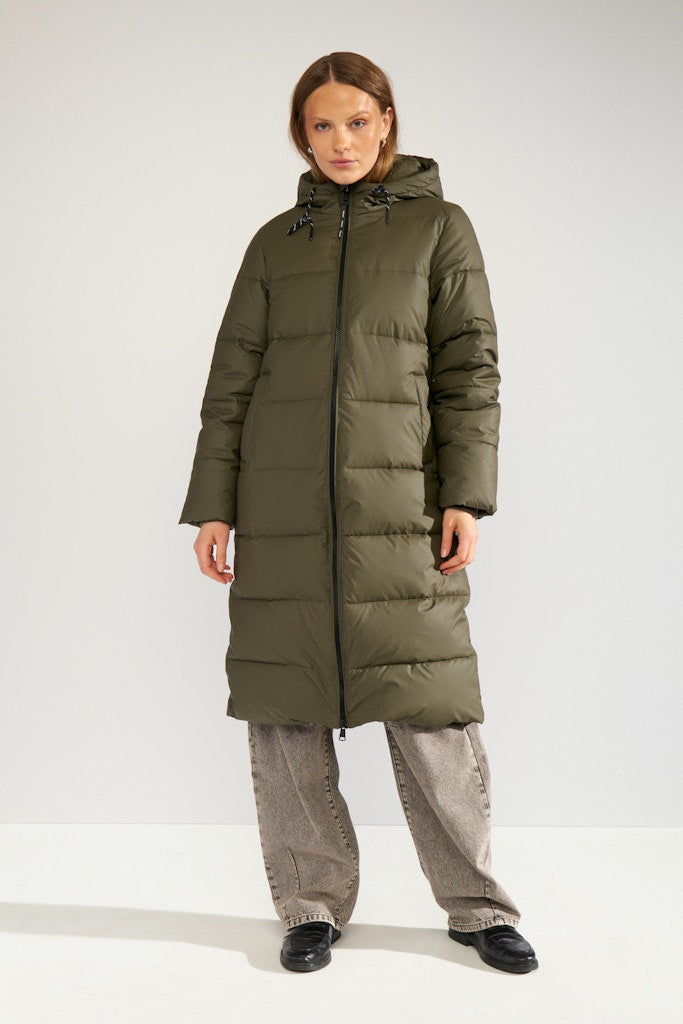 NÜMPH - JAKKE - ARVEN LONG PUFFER - 706885 - FOREST GREEN