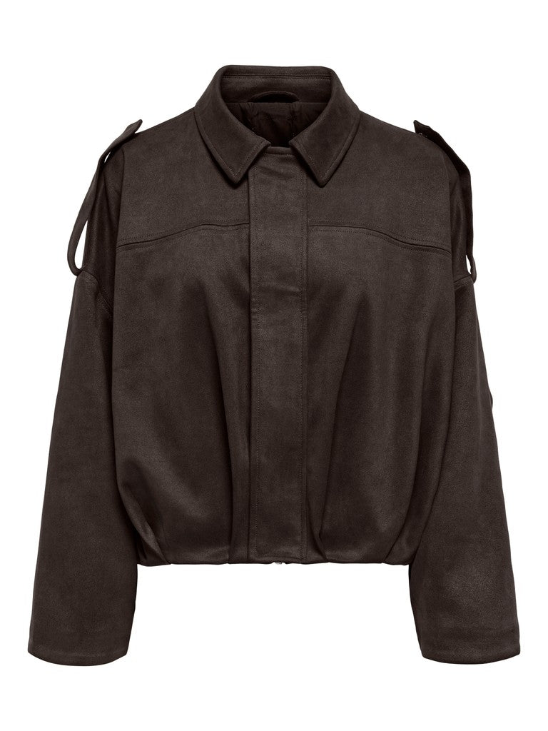 ONLY - BOMBERJAKKE - MOON-STINA FAUX SUEDE 15381024 - CHOCOLADE TORTE