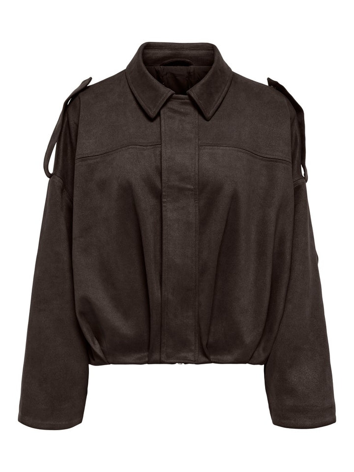 ONLY - BOMBERJAKKE - MOON-STINA FAUX SUEDE 15381024 - CHOCOLADE TORTE