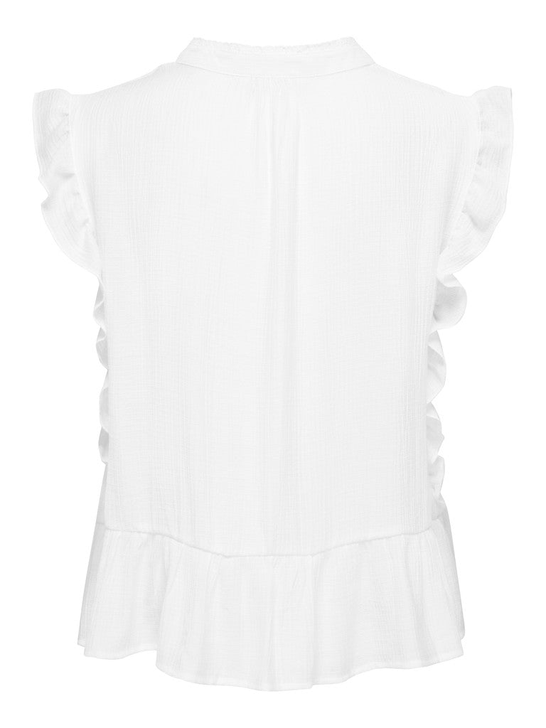 ONLY - TOP - HENNY -S/L FRILL BUTTON - 15374978 - HVID