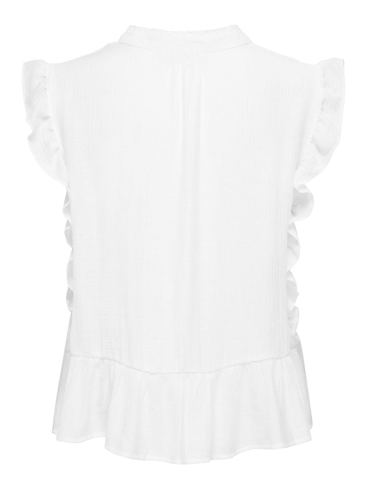 ONLY - TOP - HENNY -S/L FRILL BUTTON - 15374978 - HVID