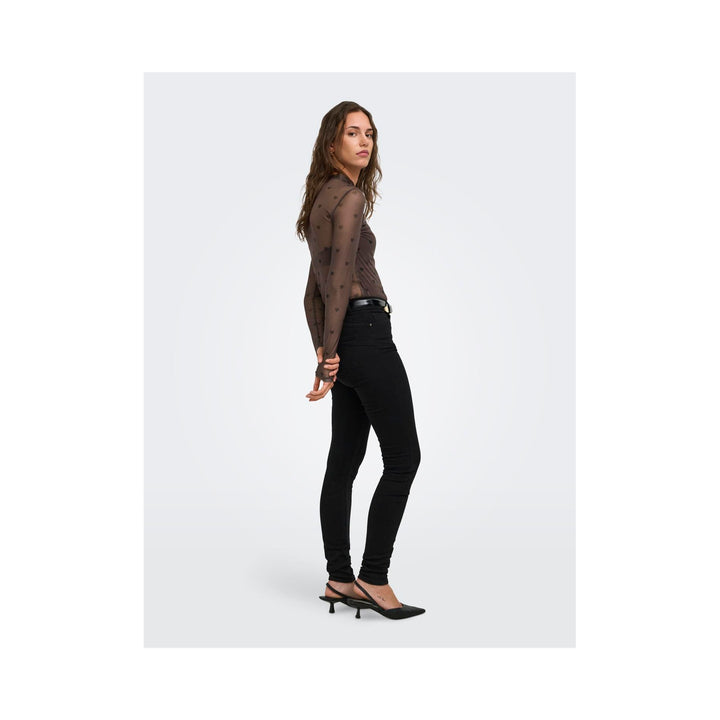 ONLY - MESHBLUSE - ERICA LIFE - 15141298 - COFFEE BEAN/BLACK HEART