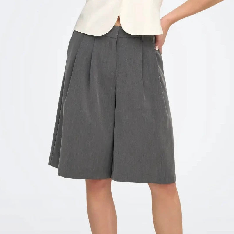 ONLY - BERMUDA SHORTS - NALINA 15374196 - MEDIUM GREY MELANGE