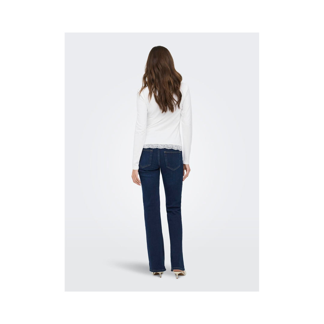 ONLY - BLUSE - LIVE LOVE RUCHING 15385111 - CLOUD DANCER/LACE