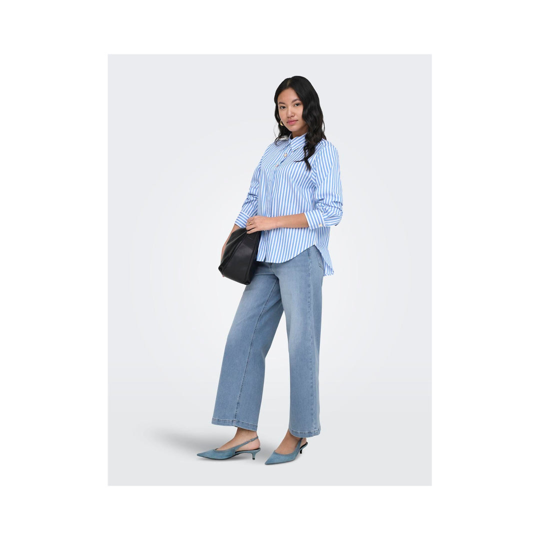 ONLY - SKJORTE - LYRA OREGON 15369914 - CLOUD DANCER/PROVENCE STRIPES