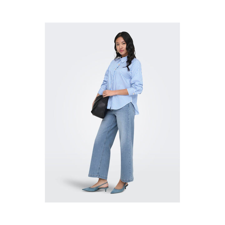 ONLY - SKJORTE - LYRA OREGON 15369914 - CLOUD DANCER/PROVENCE STRIPES