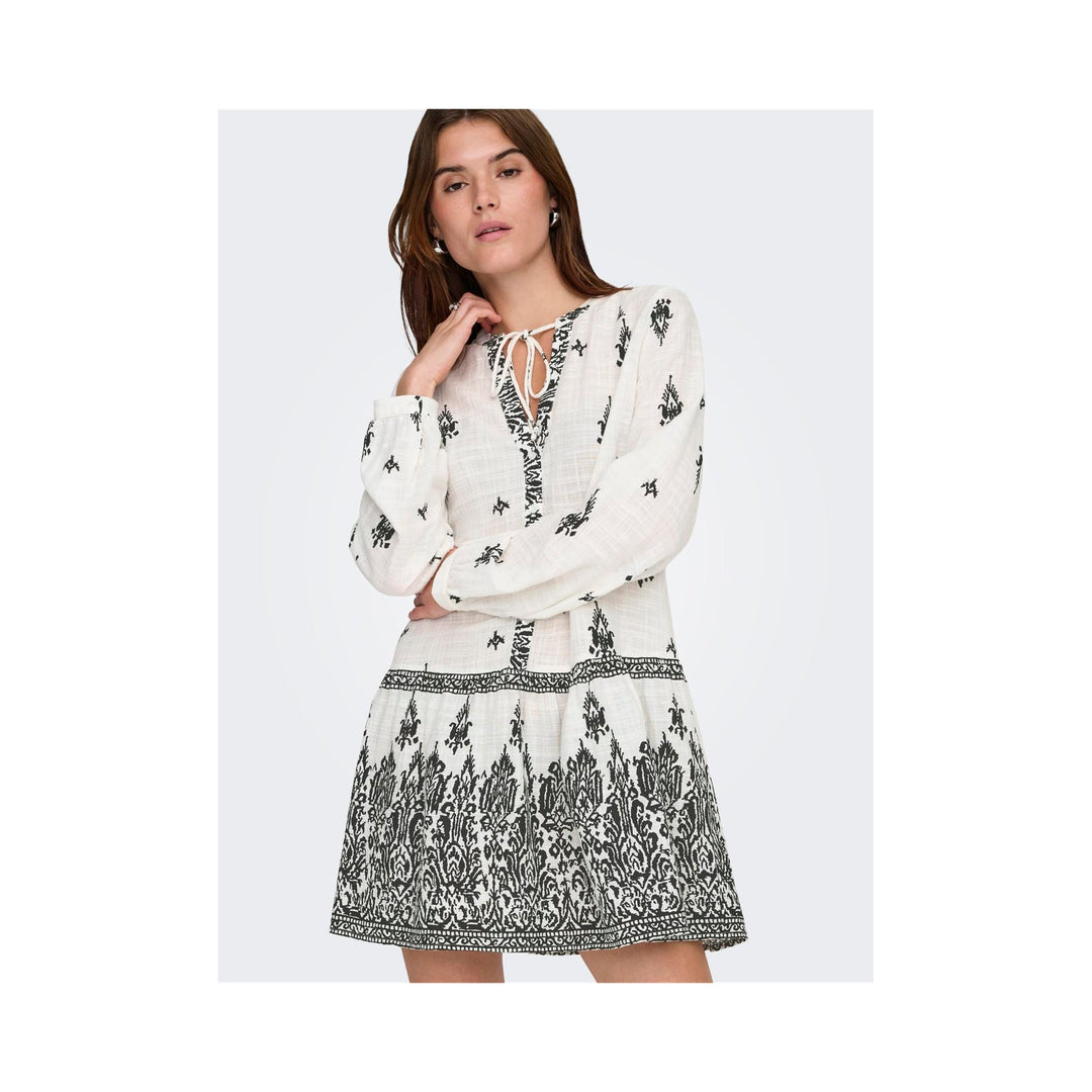 ONLY - KJOLE - ALMA 15367921 - CLOUD DANCER/BLACK ALMA PRINT