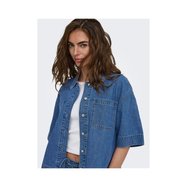 ONLY - SKJORTE - CLEO LIFE 15377240 - MEDIUM BLUE DENIM