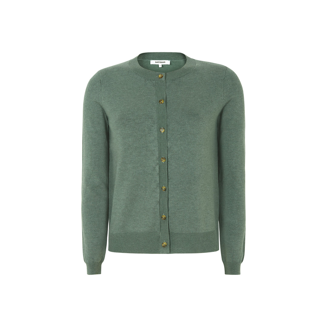 SOFT REBELS - CARDIGAN - MARLA SR120-213 -365 - 371 BALSAM GREEN MELANGE