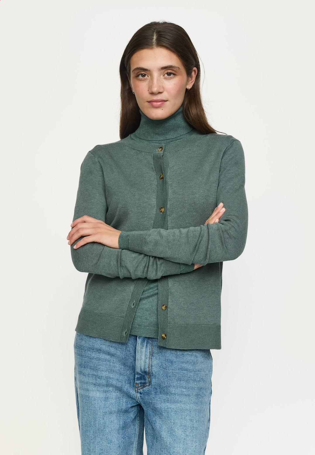 SOFT REBELS - CARDIGAN - MARLA SR120-213 -365 - 371 BALSAM GREEN MELANGE