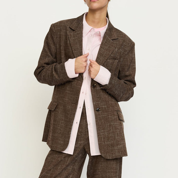 SOFT REBELS - BLAZER - LUMI SR226-702 - SEPIA MELANGE