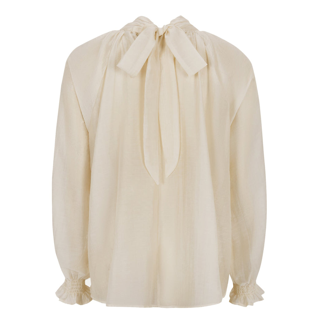 SOFT REBELS - BLUSE - RACHEL BOW TIE SR226-732 - ARCTIC WOLF