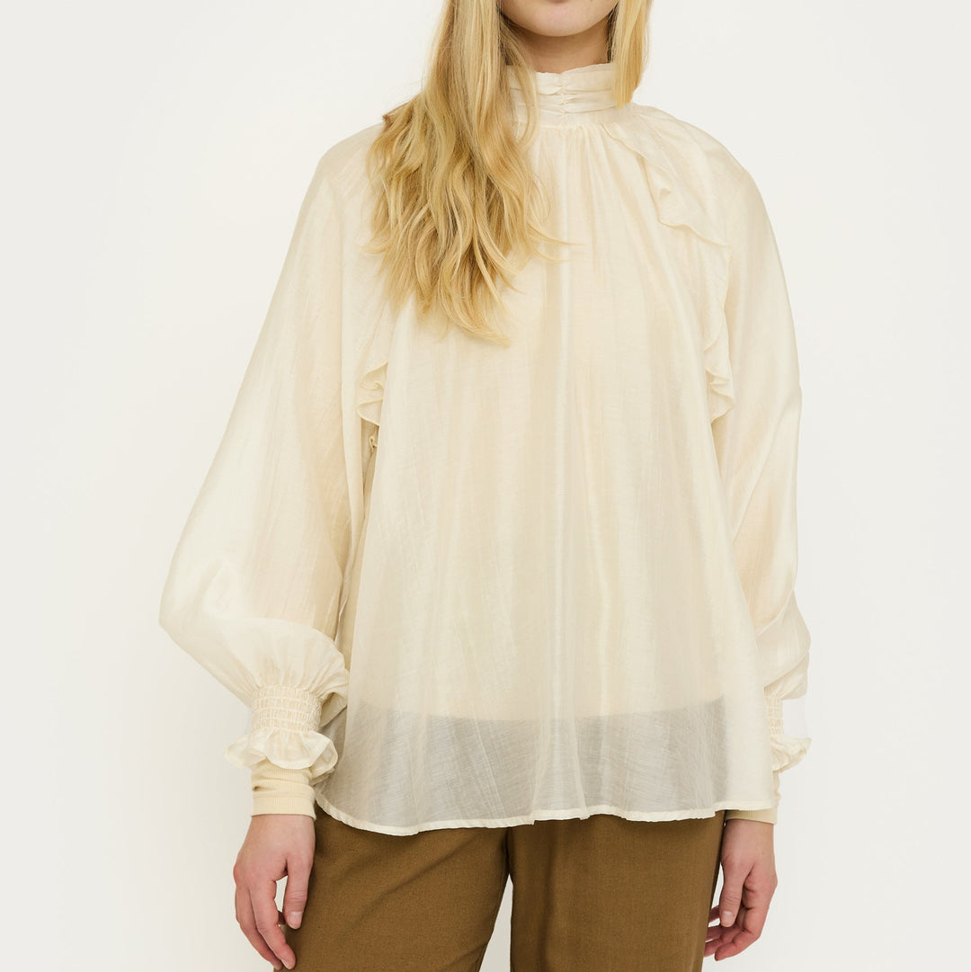 SOFT REBELS - BLUSE - RACHEL BOW TIE SR226-732 - ARCTIC WOLF