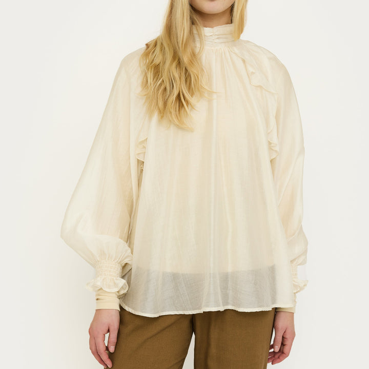 SOFT REBELS - BLUSE - RACHEL BOW TIE SR226-732 - ARCTIC WOLF