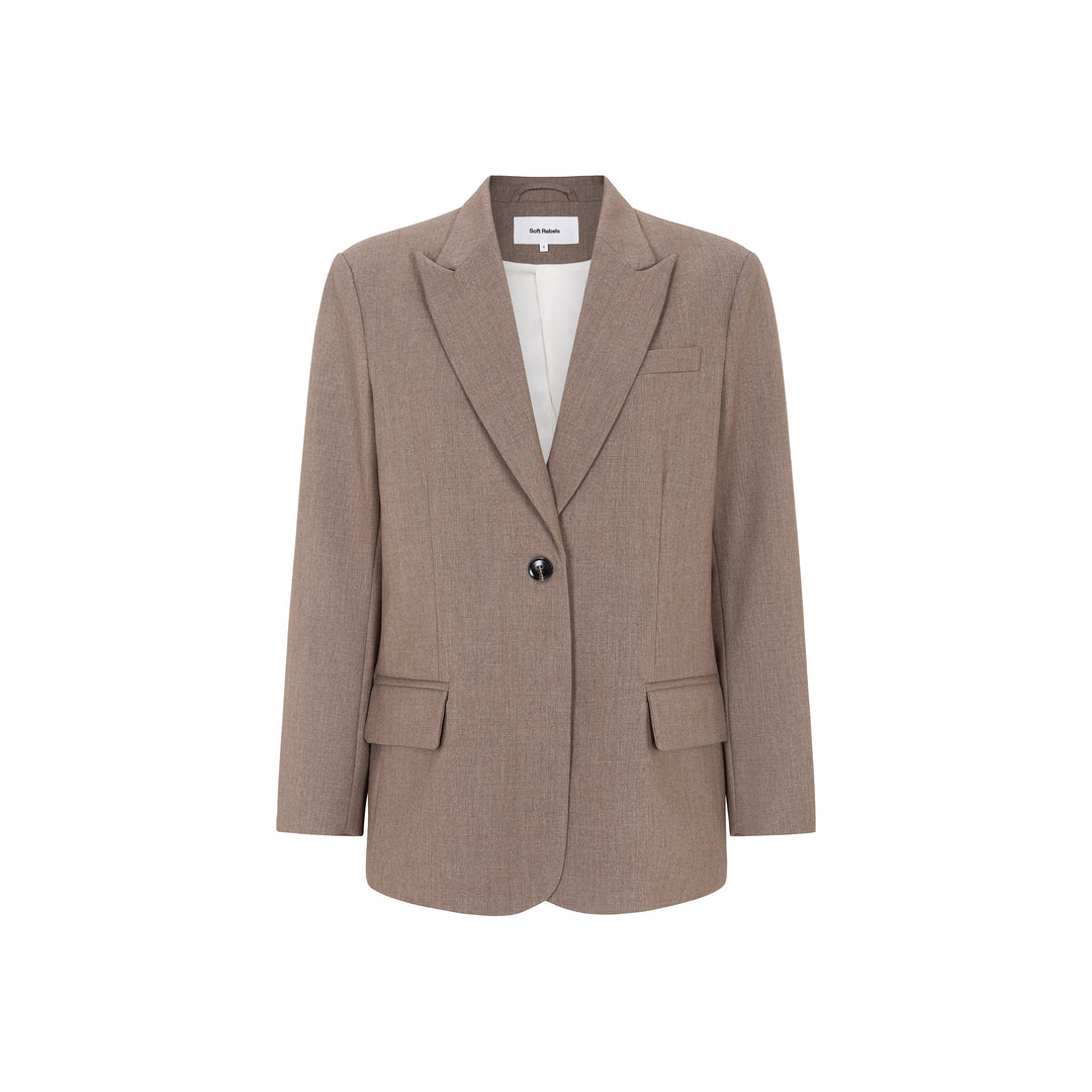 SOFT REBELS - BLAZER - AUBREE - 526-706 - 378 - SILVER MINK MELANGE