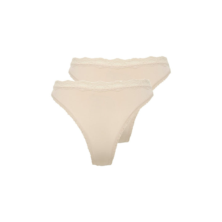 ONLY - 2-PAK TRUSSER - VICKY LACE CHEEKY BRIEF 15354410 - PEACH TAFFY