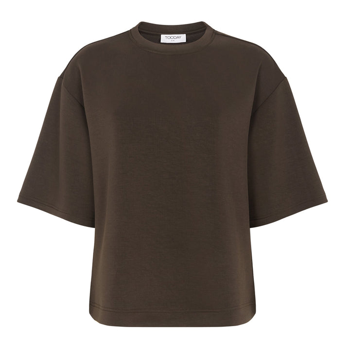TOODAY - T-SHIRT - AZRA BOXY TD126-143 - BITTER CHOCOLATE