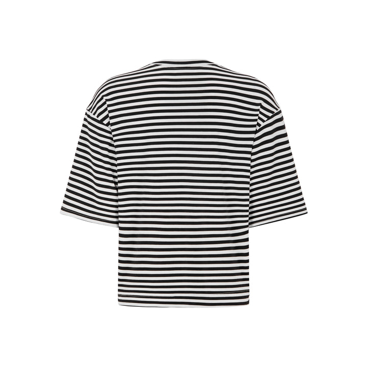 TOODAY - T-SHIRT - CLIP STRIPED - PRAIRE SAND/SNOW WHITE