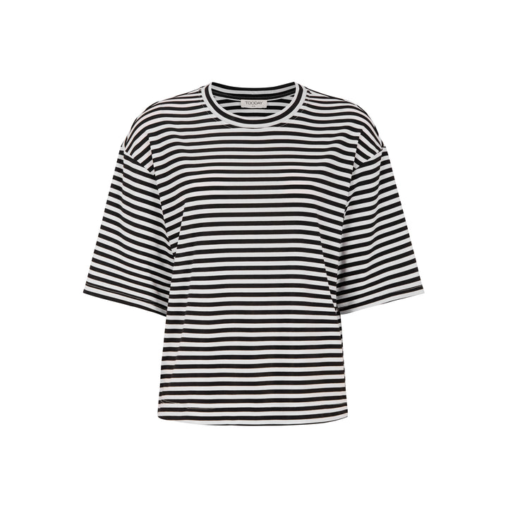 TOODAY - T-SHIRT - CLIP STRIPED - PRAIRE SAND/SNOW WHITE