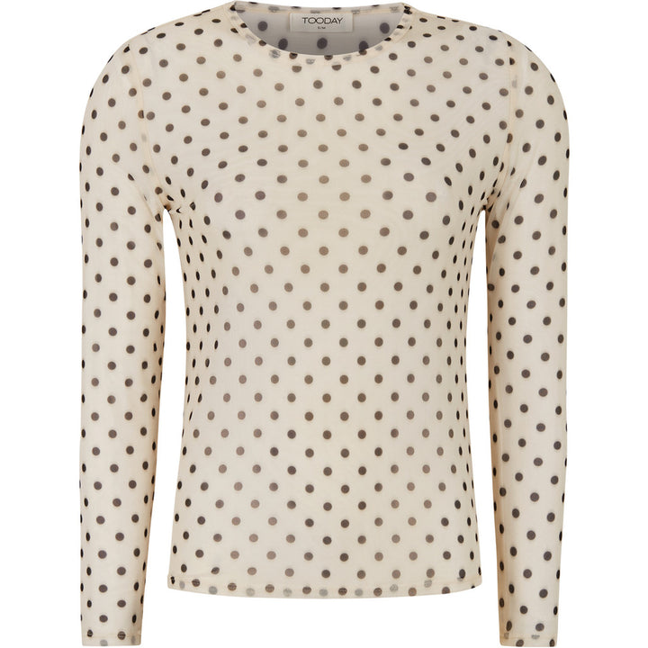 TOODAY - MESH BLUSE - DREW SR326-123 - DOT/WHITE