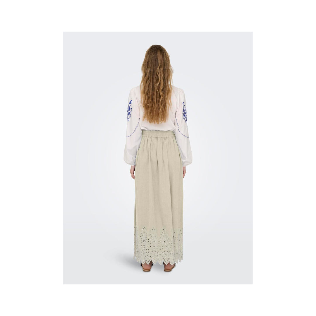 ONLY - NEDERDEL - TULUM 15343177 - OLIVE GRAY/BRIGHT WHITE EMBROIDERY