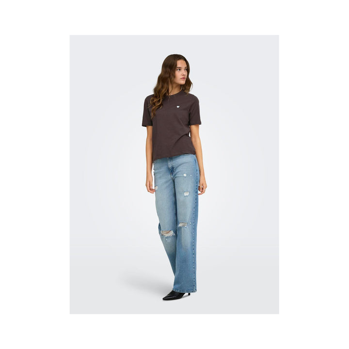 ONLY - T-SHIRT - HAPPY 15370117 - COFFEE BEAN