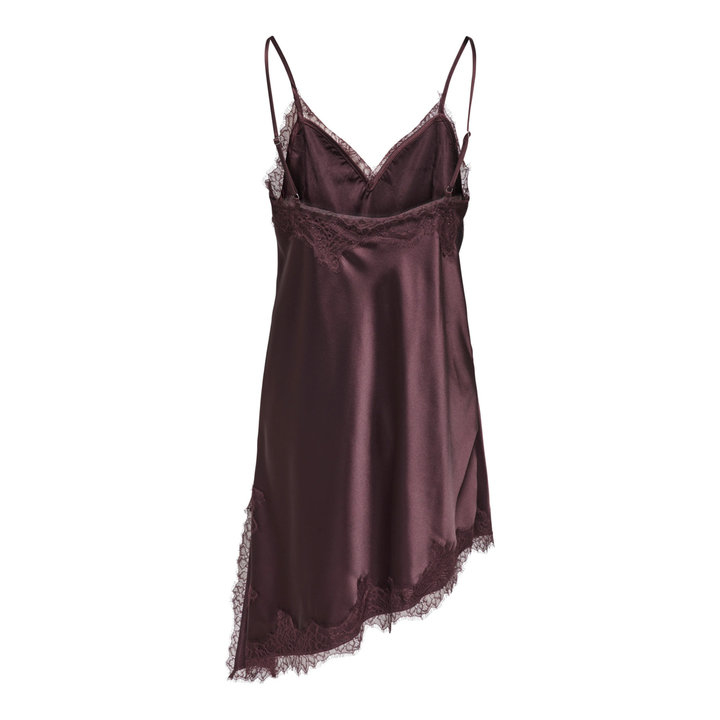 ONLY - KJOLE - BELLA SLANTED SATIN 15383473 - CHOCOLATE TORTE/LACE
