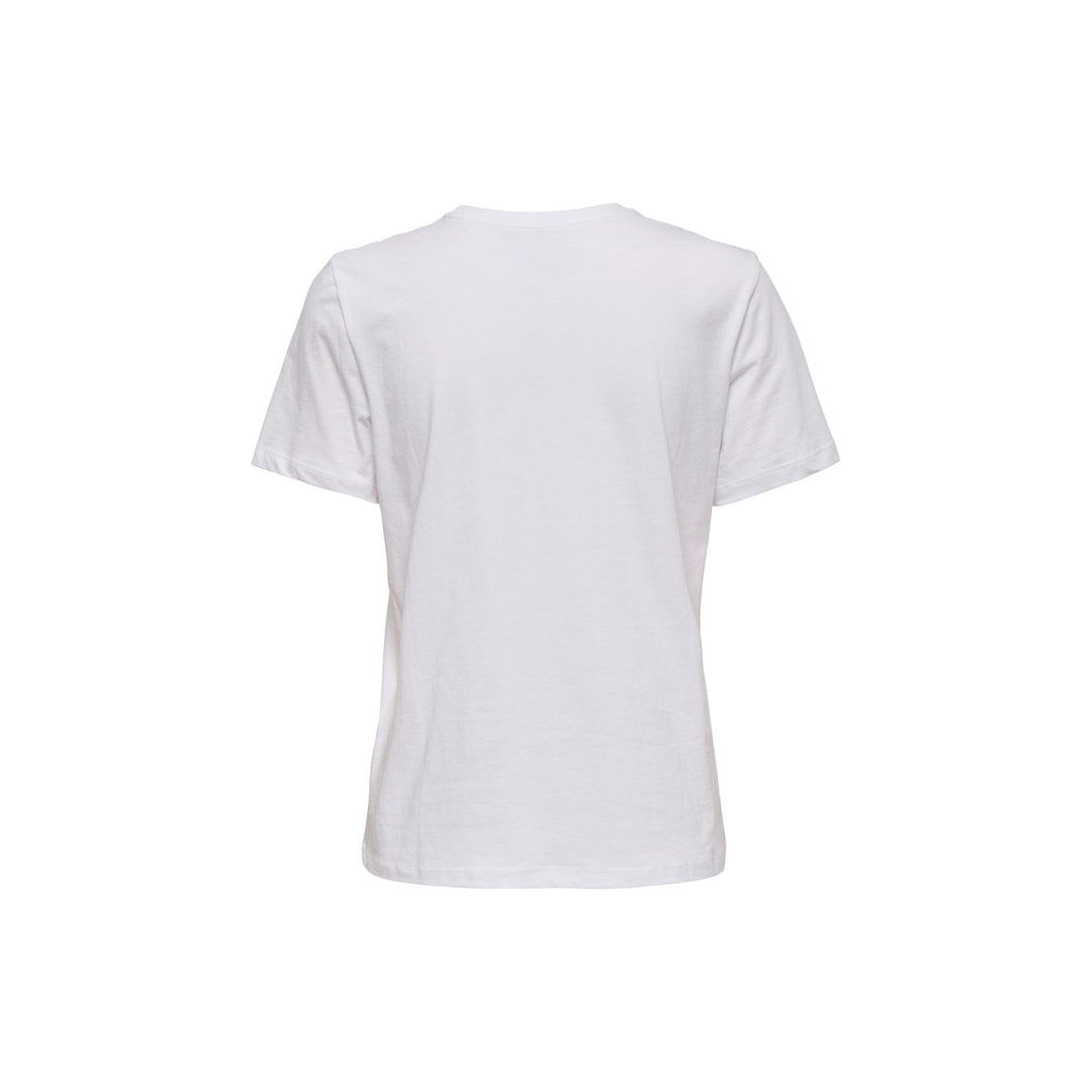 ONLY - T- SHIRT - KETTY 15288473 - BRIGHT WHITE/RED HEART